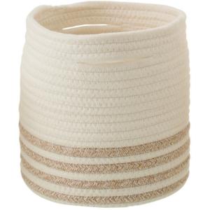 Panier cylindre coton blanc