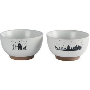 Set de 2 bols bicolores motifs hiver