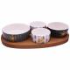 Set 4 ramequins porcelaine avec plateau