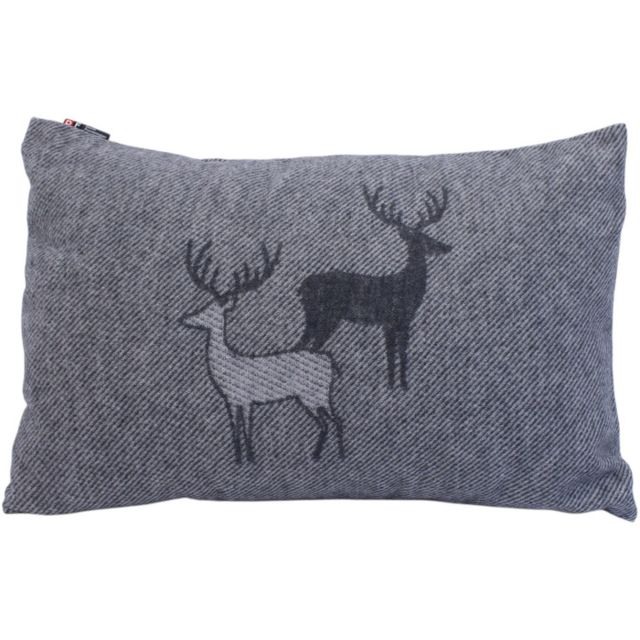 Coussin couple de cerfs gris