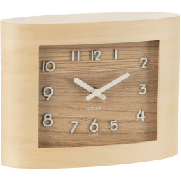 Small wood-effect tabletop clock