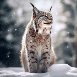 Lynx in the snow chromaluxe