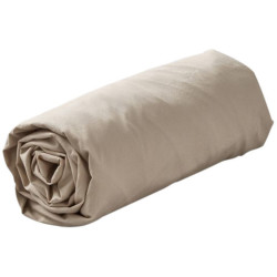 Lenzuolo con angoli Percalle lavato - Beige épeautre | 90x190