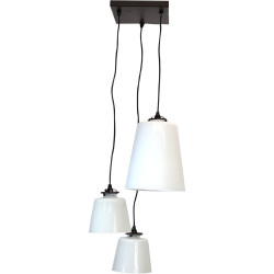Grappolo 3 lampade paralume vetro Diane - White | 15x15 | Abat jour aurore