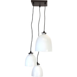 Grappolo 3 lampade paralume vetro Diane - White | 15x17 | Abat jour clochette