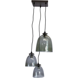 Grappolo 3 lampade paralume vetro Diane - Grey | 15x17 | Abat jour clochette