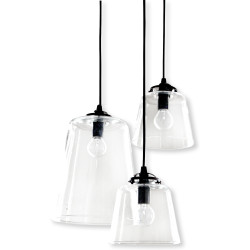 Grappolo 3 lampade paralume vetro Diane - Transparent | 15x15 | Abat jour aurore