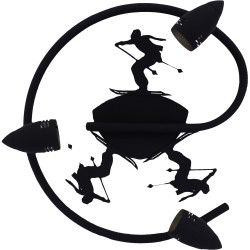 Spot plafonnier spirale - Noir skieur schuss