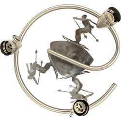 Spot plafonnier spirale - Argent skieur schuss
