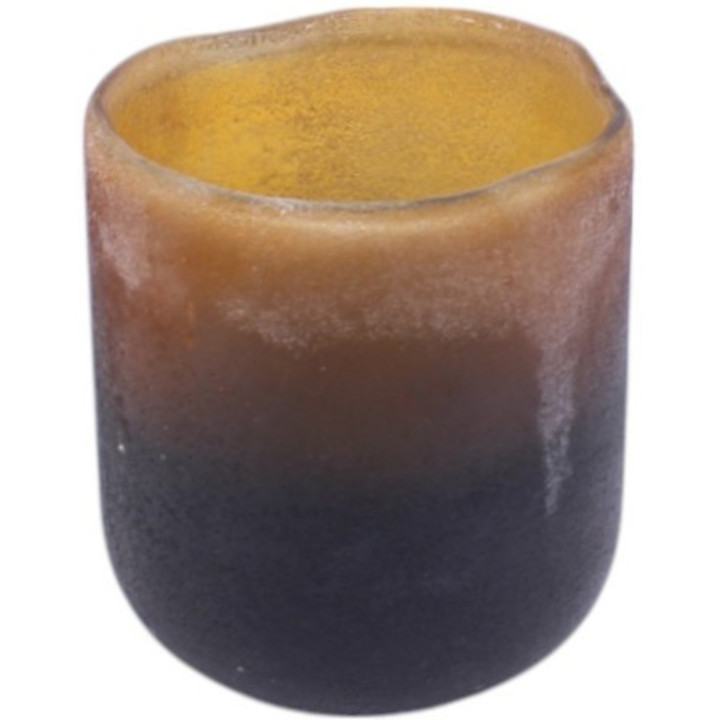 Portacandela effetto brina marrone