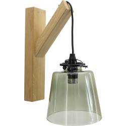 Lampada da parete rovere grezzo naturale paralume vetro - Grey | Abat jour aurore