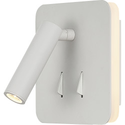 Applique carrée liseuse avec interrupteurs - Blanc