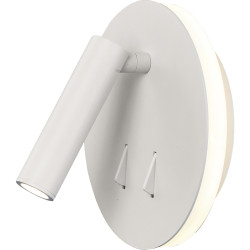 Round reading wall light with switches - White