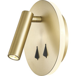 Round reading wall light with switches - Gold