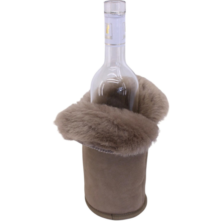 Suede wool bottle holder