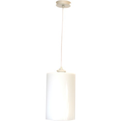 Black metal pendant light diane glass shade - White | 20x30 | Abat jour cylindre