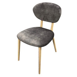 Chaise toro pieds bois - Chêne e11 / genova grey | 48x81x60 | Sans accoudoirs