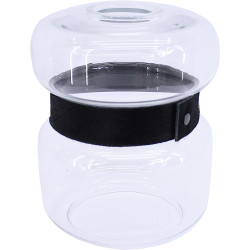 Paralume Morgane - Transparent+bracelet peau noire | 15x12.5