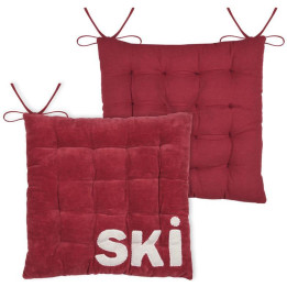 Red ski chair cushion