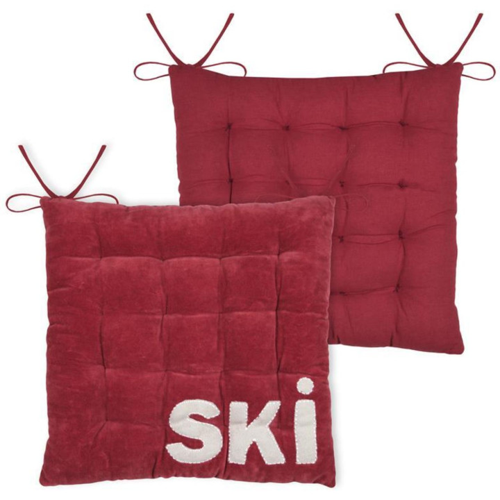 Red ski chair cushion