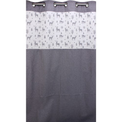 Nendaz stag curtain - Gris bandeau beige