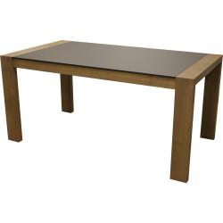 Tavolo rovere e fenix con prolunga integrata perla - Chêne biscuit | 165x77x90 | Fenix cacao