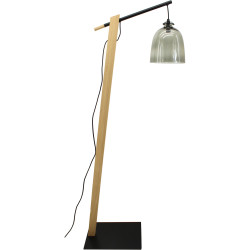 Sacha floor lamp with glass shade - Abat jour clochette gris