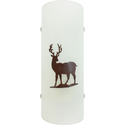 Applique edelweiss rouille avec tube en verre - Cerf