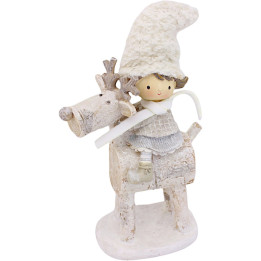 Bambina deco sulla sua renna