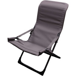 Fiesta anthracite metal sun lounger - Gris polyester
