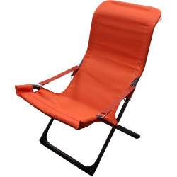 Fiesta anthracite metal sun lounger - Arancio polyester