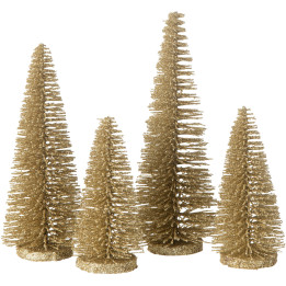 Box of 4 small glitter Christmas trees
