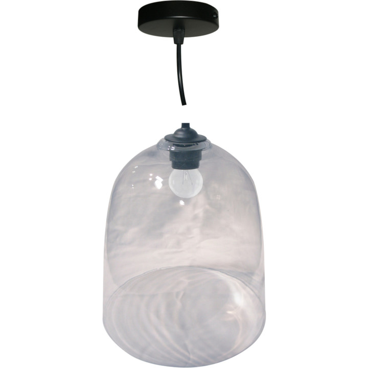 Suspension 1 lampe abat jour verre king size