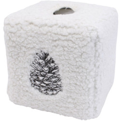 Boite mouchoirs effet mouton - Blanc pomme de pin