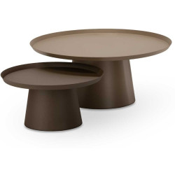 Tables gigognes soma métal - Beige/taupe