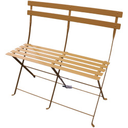 2-seater folding metal bench - Pain d'epices