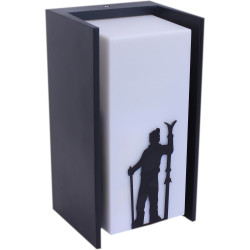 Applique extérieure lumino - Skieur debout noir