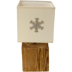 PM Cube Lamp Old Wood Style Snowflake Shade - Uni blanc cassé flocon gris