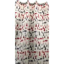 Yellowstone Curtain - Rouge/gris
