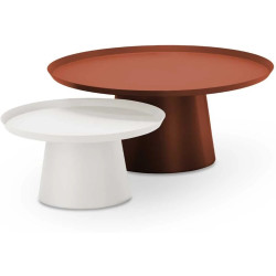 Tables gigognes soma métal - Terracotta/blanc