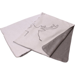 Velvet throw 2 stag heads