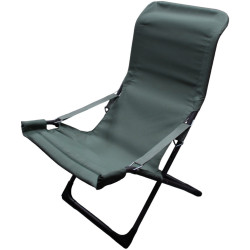 Fiesta anthracite metal sun lounger - Sage green polyester