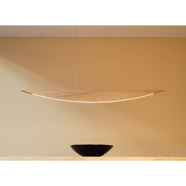 Sospensione Dubai mezzaluna legno/metallo