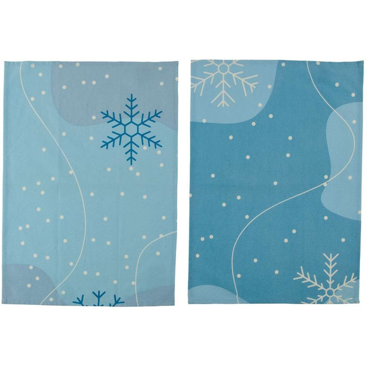 Set of 2 snowflake tea towels