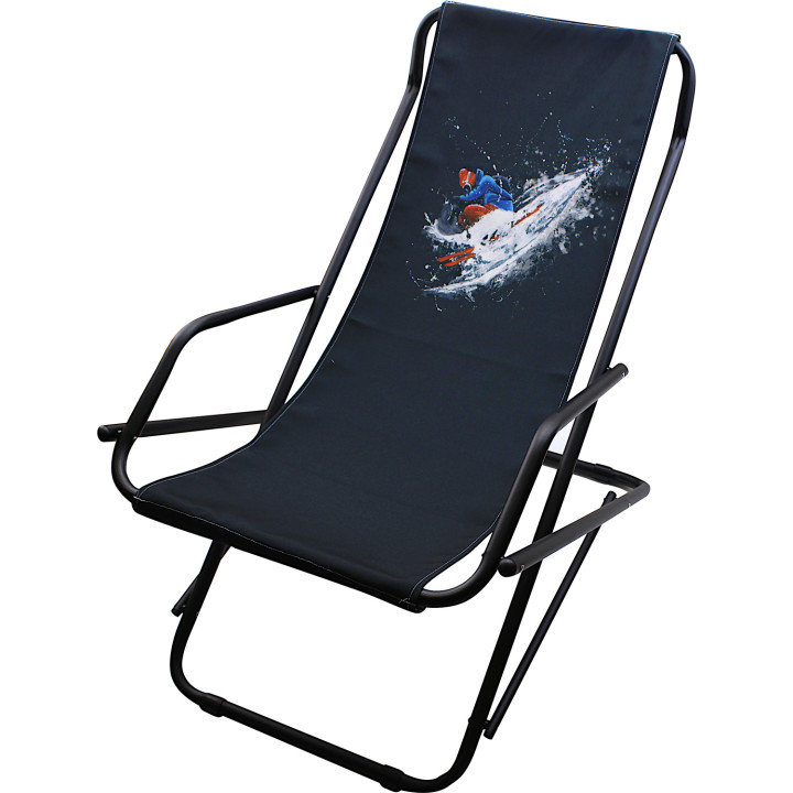 Metal skier deck chair