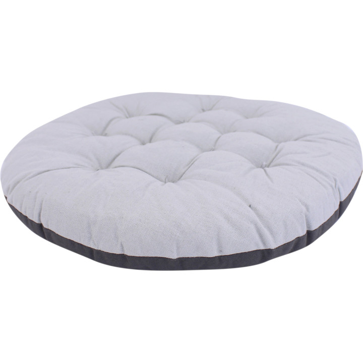 Round reversible two-tone chair cushion