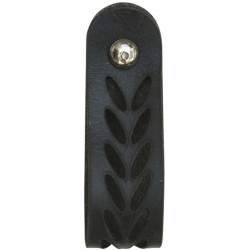 Bouton de porte cuir découpé - Noir