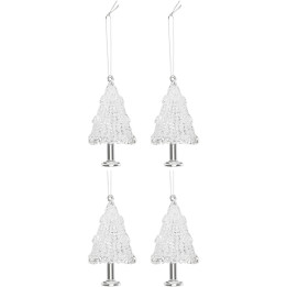 4 hanging glass Christmas trees