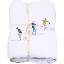 Snow embroidered polar fleece blanket
