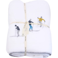 Snow embroidered polar fleece blanket - 150x150